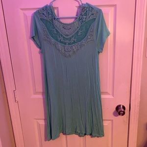 Turquoise lace dress